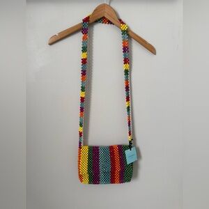 Colorful Rainbow Beaded Crossbody Bag-Boho chic